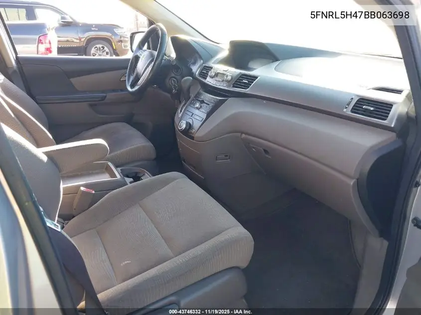 5FNRL5H47BB063698 2011 Honda Odyssey Ex