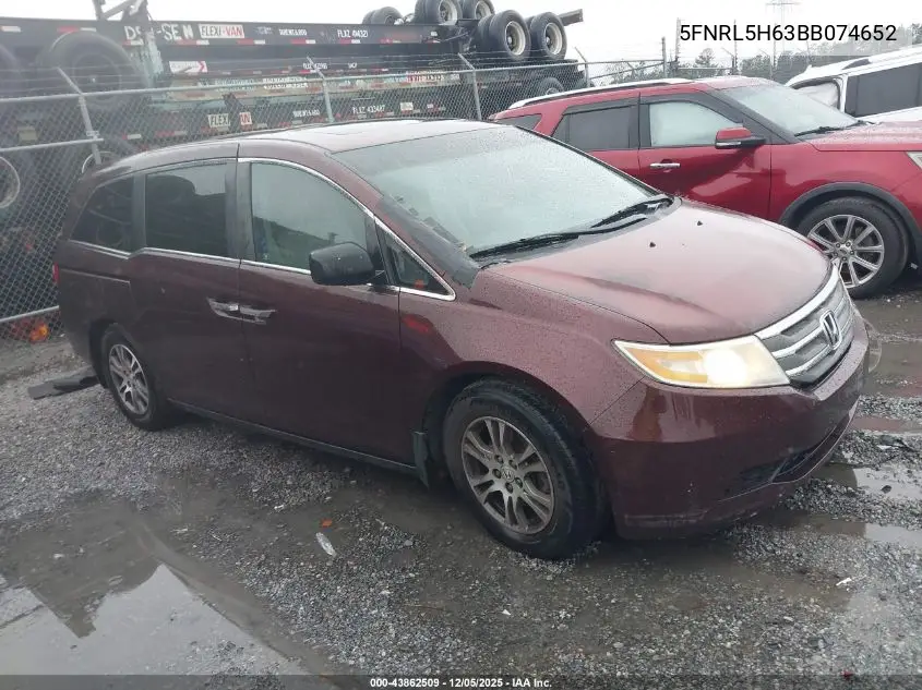 5FNRL5H63BB074652 2011 Honda Odyssey Ex-L