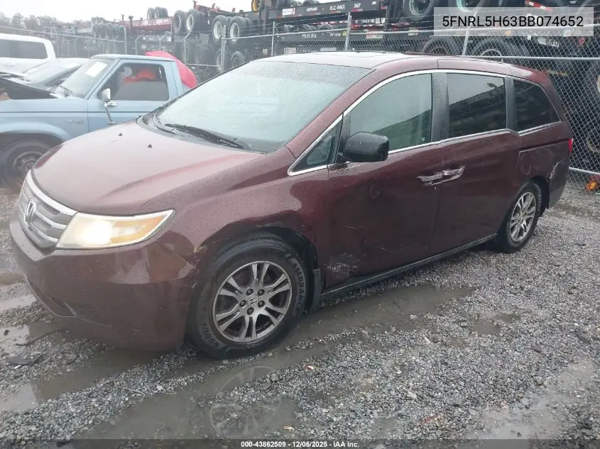 5FNRL5H63BB074652 2011 Honda Odyssey Ex-L