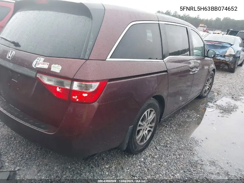 5FNRL5H63BB074652 2011 Honda Odyssey Ex-L