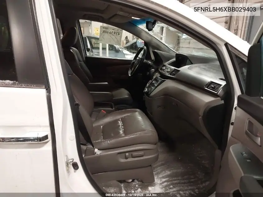 5FNRL5H6XBB029403 2011 Honda Odyssey Ex-L