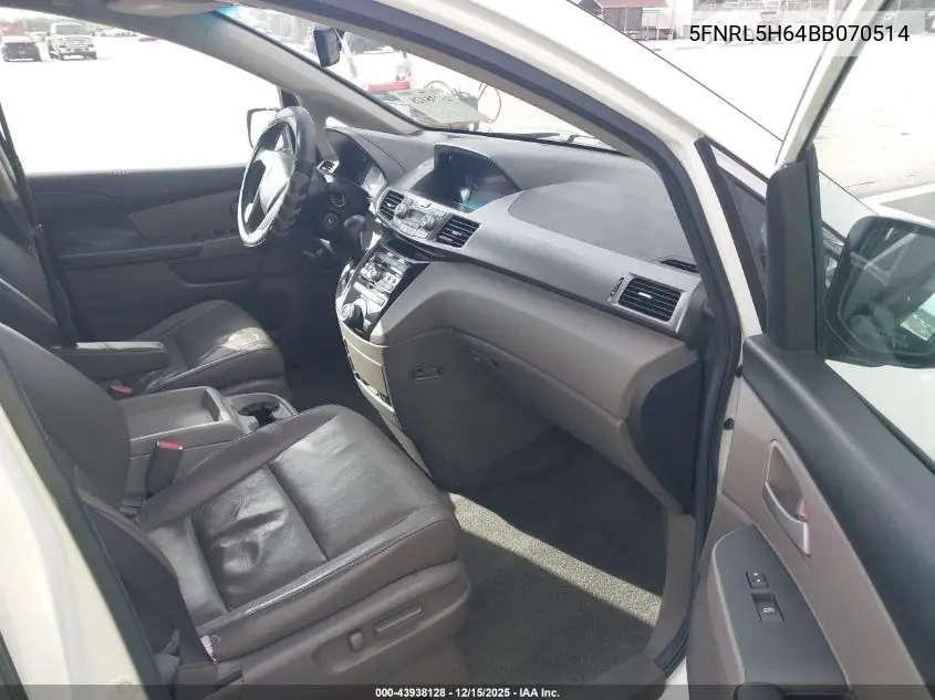 5FNRL5H64BB070514 2011 Honda Odyssey Ex-L