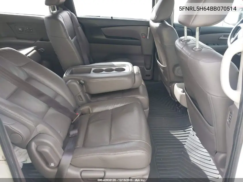 5FNRL5H64BB070514 2011 Honda Odyssey Ex-L