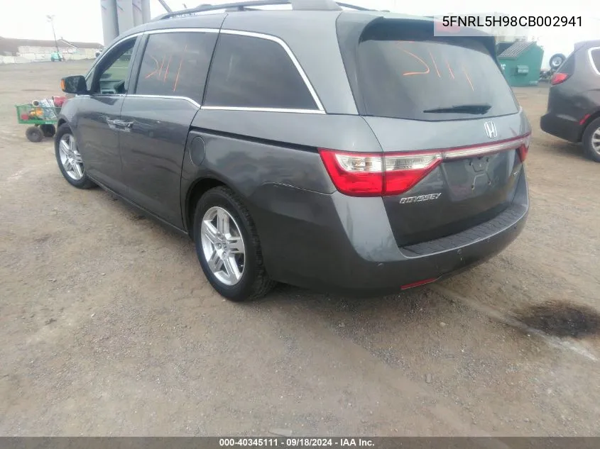 2012 Honda Odyssey Touring/Touring Elite VIN: 5FNRL5H98CB002941 Lot: 40345111