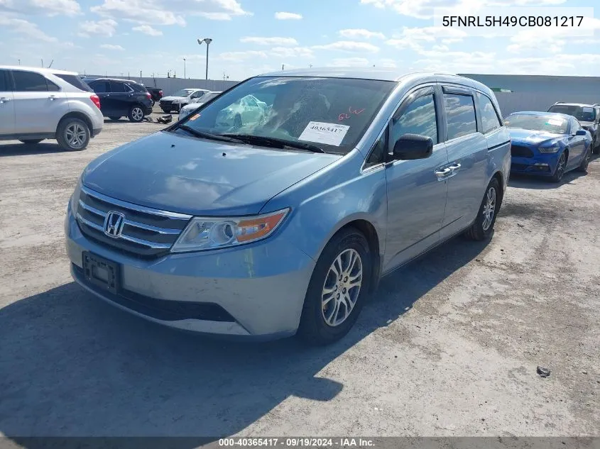 2012 Honda Odyssey Ex VIN: 5FNRL5H49CB081217 Lot: 40365417