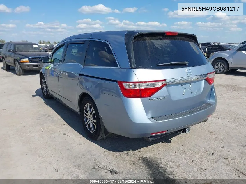 2012 Honda Odyssey Ex VIN: 5FNRL5H49CB081217 Lot: 40365417