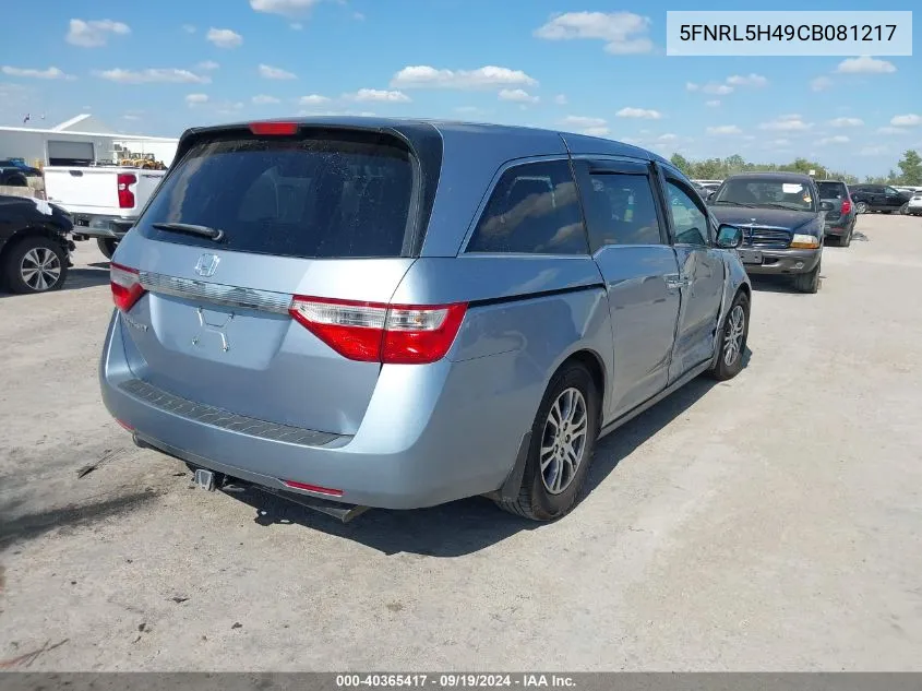 2012 Honda Odyssey Ex VIN: 5FNRL5H49CB081217 Lot: 40365417