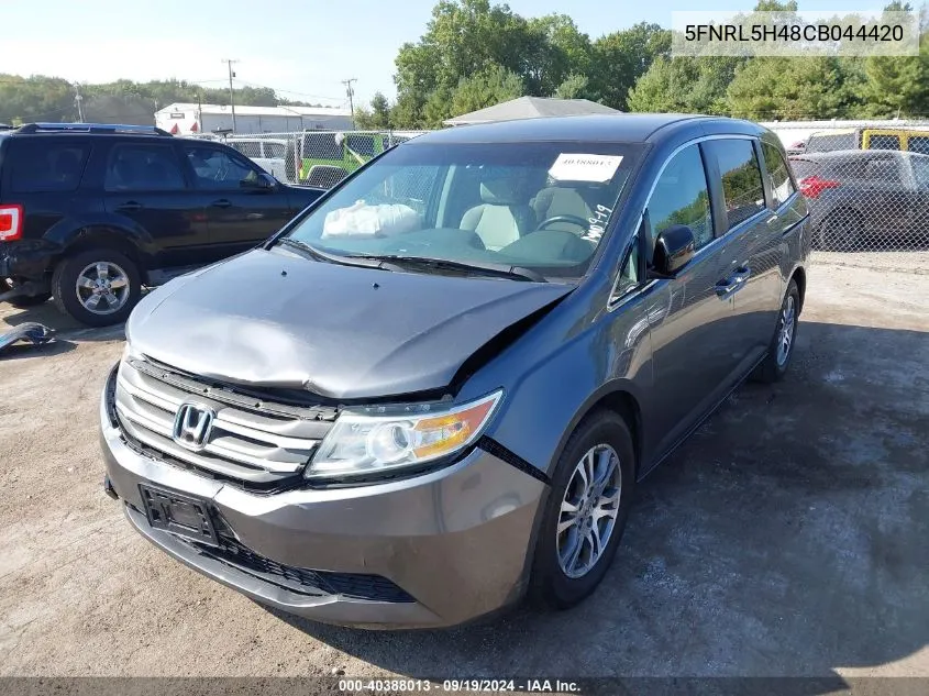 2012 Honda Odyssey Ex VIN: 5FNRL5H48CB044420 Lot: 40388013