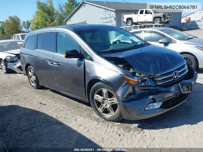 2012 Honda Odyssey Touring/Touring Elite VIN: 5FNRL5H92CB066781 Lot: 40388451