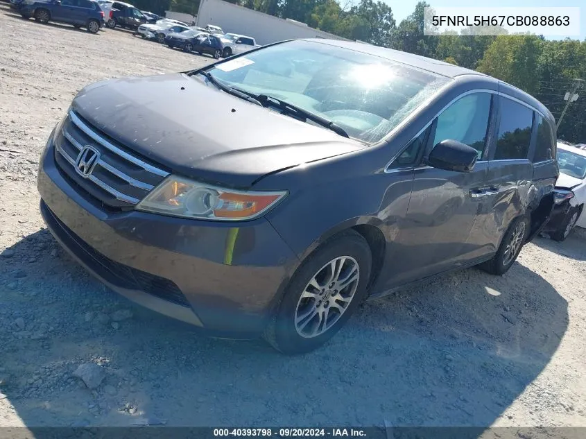 5FNRL5H67CB088863 2012 Honda Odyssey Ex-L