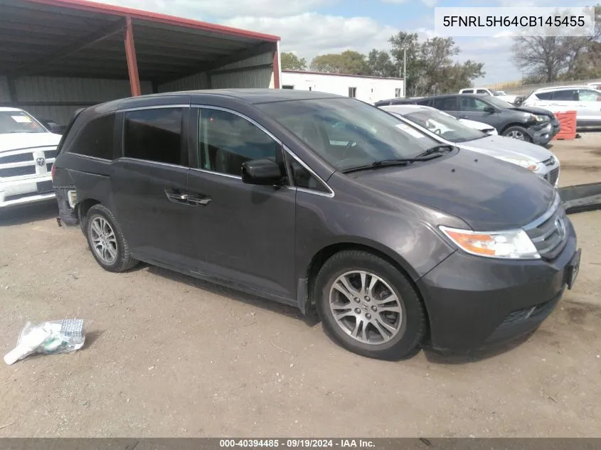 2012 Honda Odyssey Ex-L VIN: 5FNRL5H64CB145455 Lot: 40394485