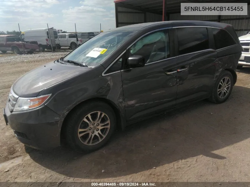 5FNRL5H64CB145455 2012 Honda Odyssey Ex-L