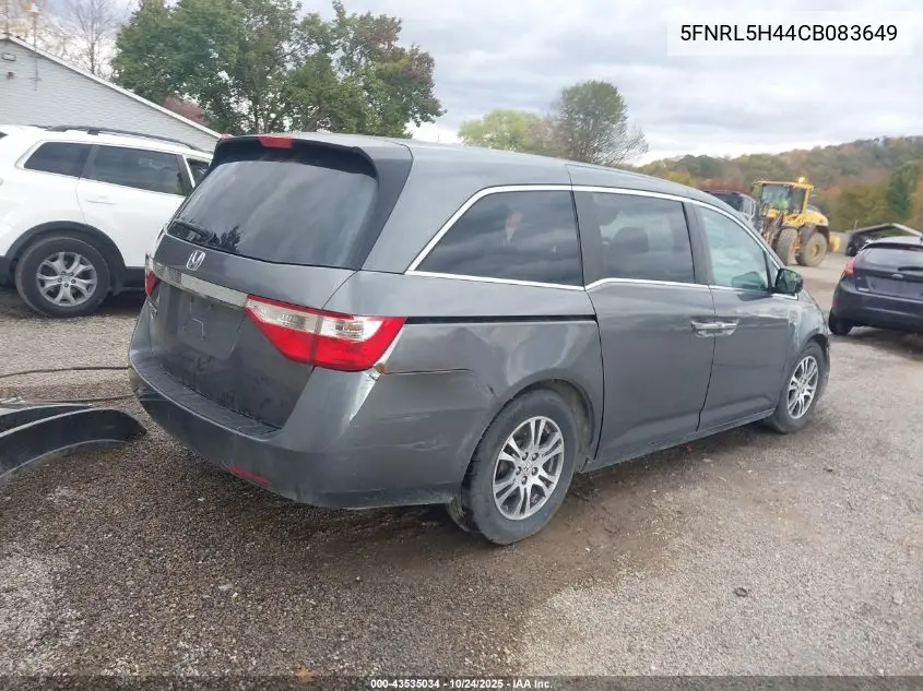 5FNRL5H44CB083649 2012 Honda Odyssey Ex