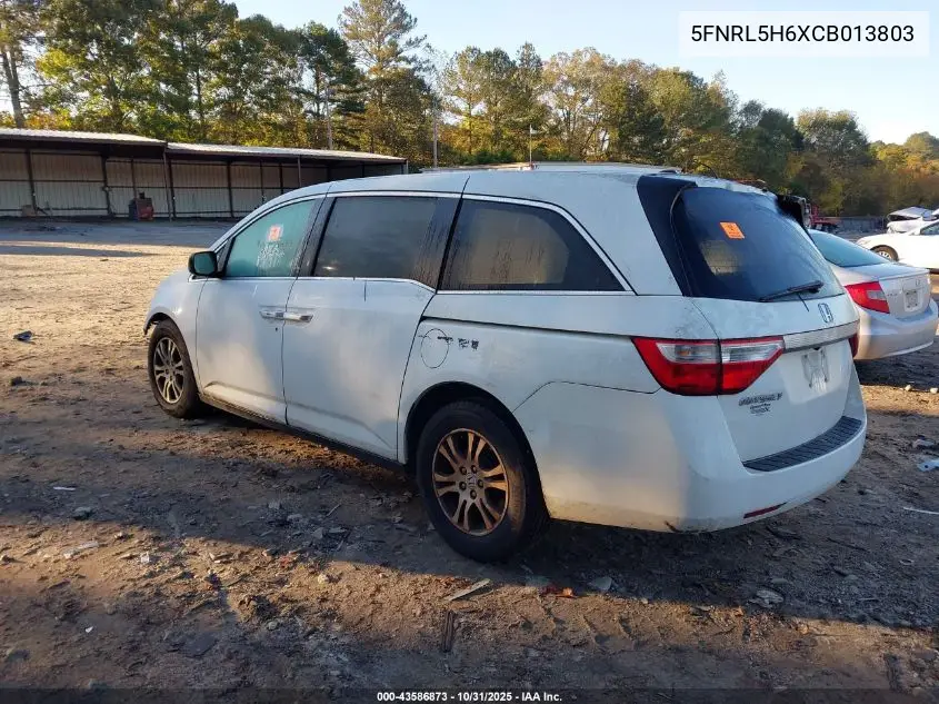 5FNRL5H6XCB013803 2012 Honda Odyssey Ex-L
