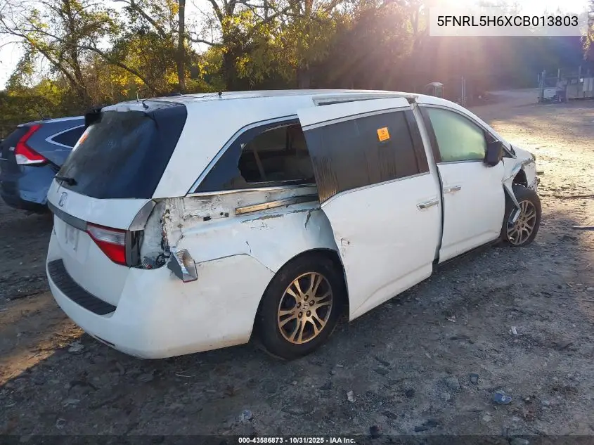 5FNRL5H6XCB013803 2012 Honda Odyssey Ex-L