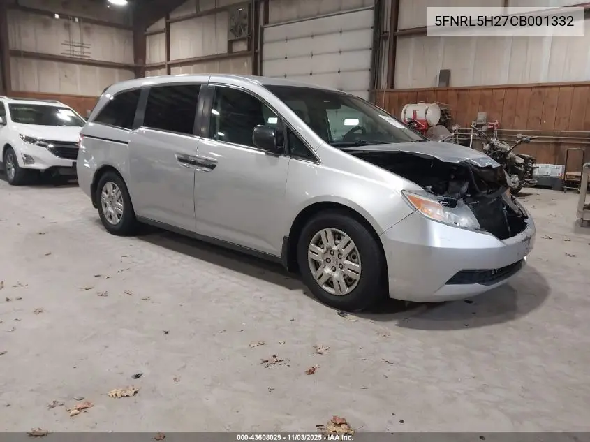 5FNRL5H27CB001332 2012 Honda Odyssey Lx