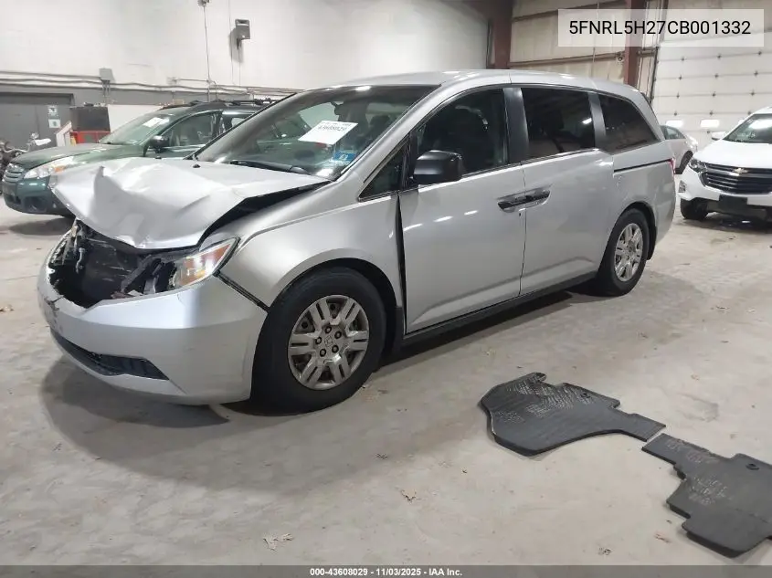5FNRL5H27CB001332 2012 Honda Odyssey Lx