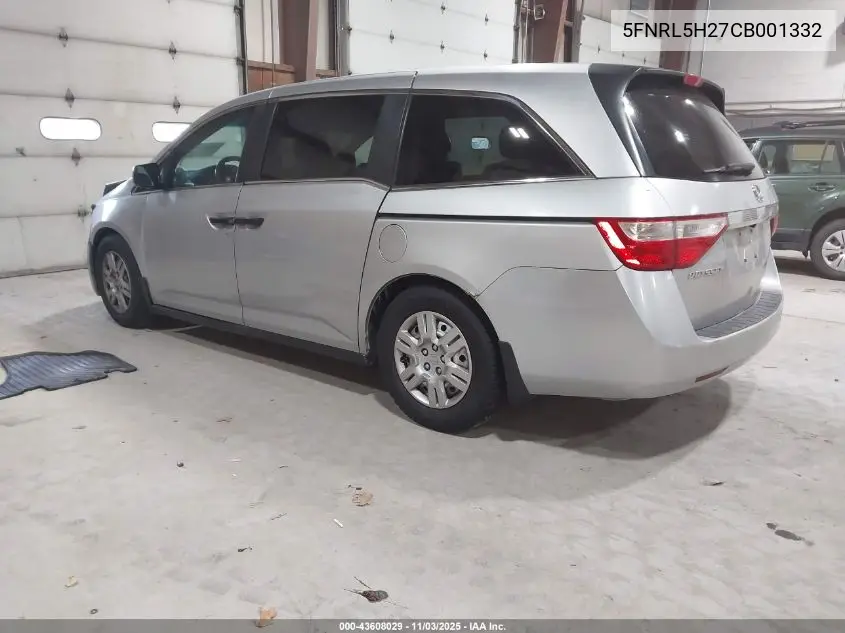 5FNRL5H27CB001332 2012 Honda Odyssey Lx