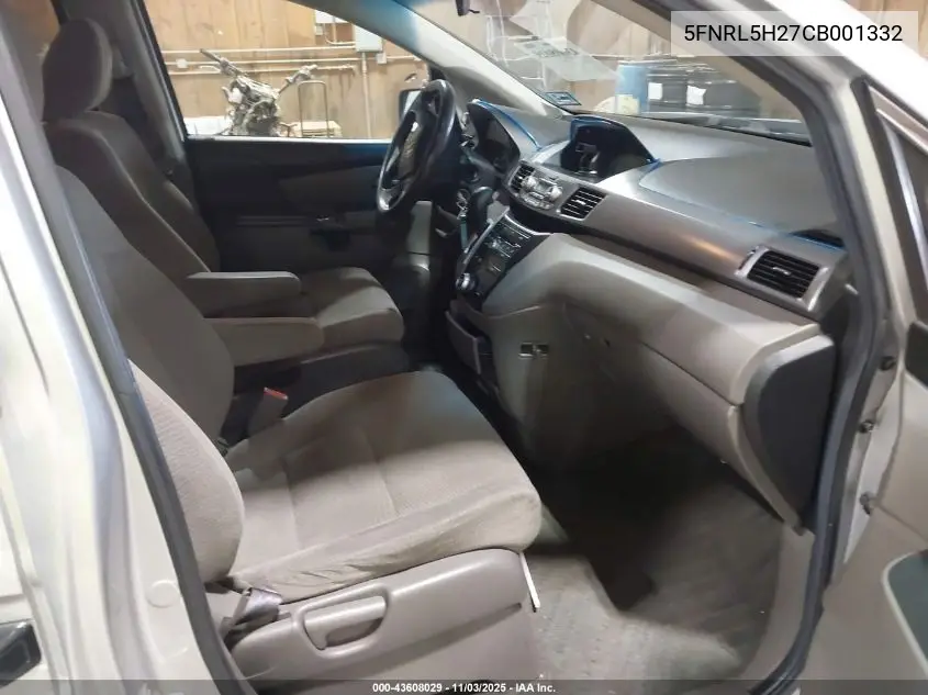 5FNRL5H27CB001332 2012 Honda Odyssey Lx