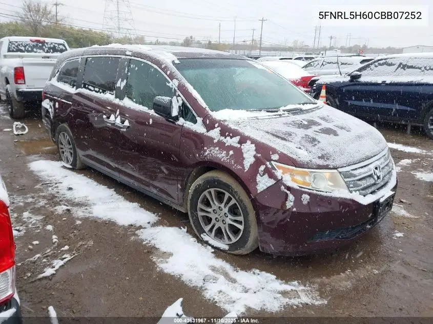 5FNRL5H60CB072522 2012 Honda Odyssey Exl
