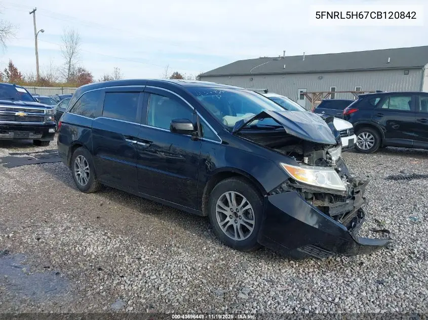 5FNRL5H67CB120842 2012 Honda Odyssey Ex-L