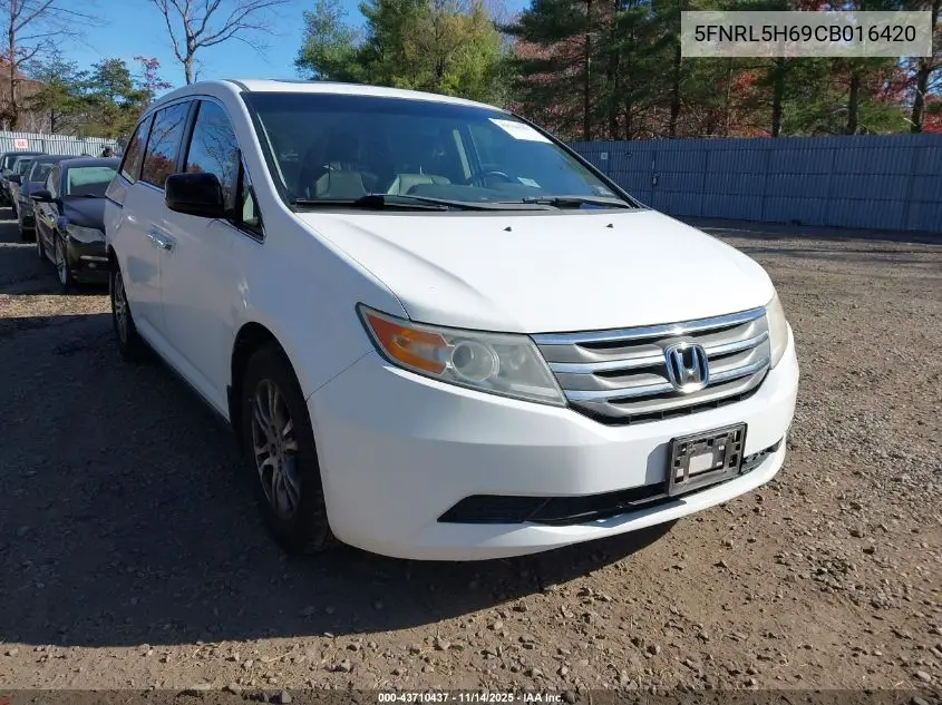 5FNRL5H69CB016420 2012 Honda Odyssey Ex-L