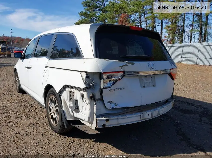 5FNRL5H69CB016420 2012 Honda Odyssey Ex-L