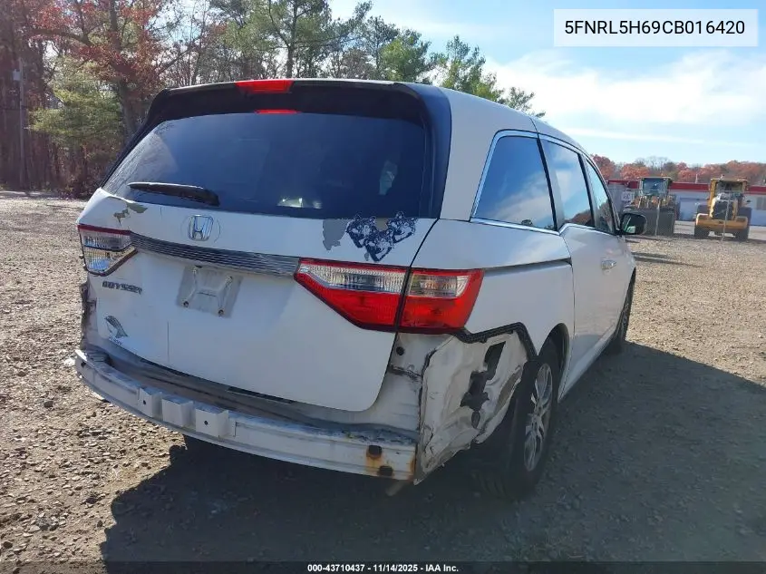 5FNRL5H69CB016420 2012 Honda Odyssey Ex-L