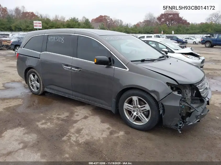 5FNRL5H93CB014172 2012 Honda Odyssey Touring/Touring Elite