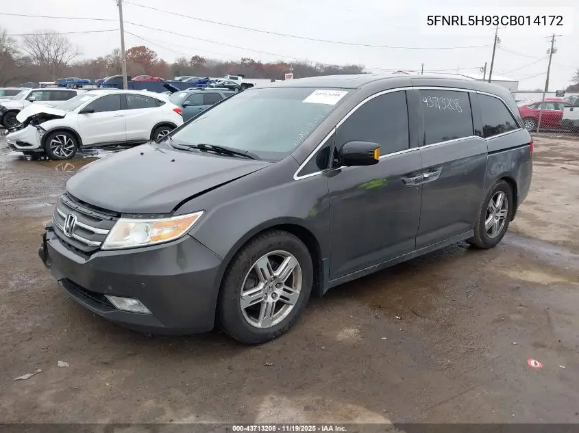 5FNRL5H93CB014172 2012 Honda Odyssey Touring/Touring Elite