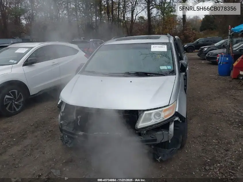 5FNRL5H66CB078356 2012 Honda Odyssey Ex-L