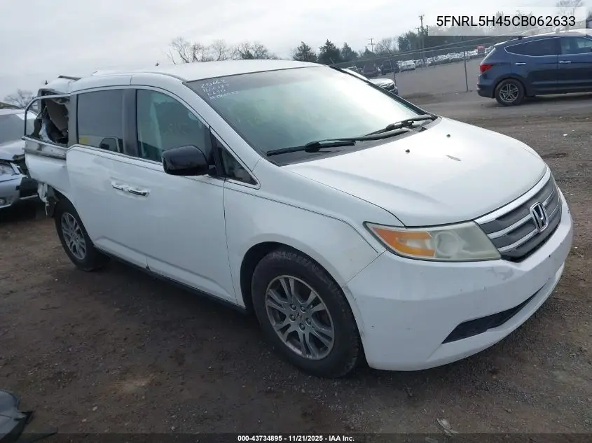 5FNRL5H45CB062633 2012 Honda Odyssey Ex