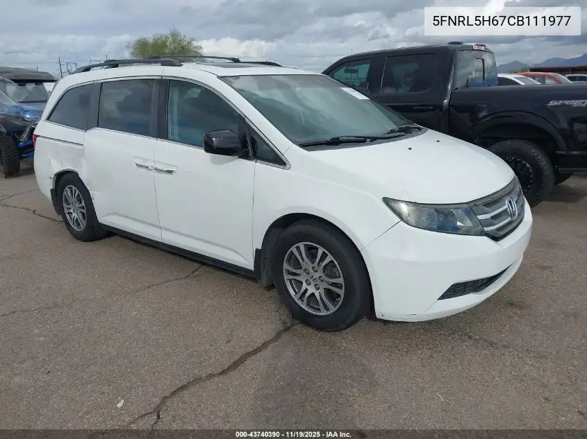 5FNRL5H67CB111977 2012 Honda Odyssey Ex-L
