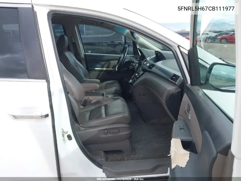5FNRL5H67CB111977 2012 Honda Odyssey Ex-L
