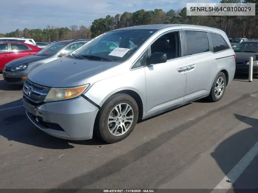 5FNRL5H64CB100029 2012 Honda Odyssey Ex-L