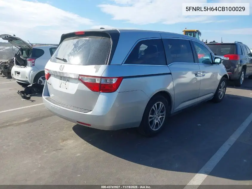 5FNRL5H64CB100029 2012 Honda Odyssey Ex-L