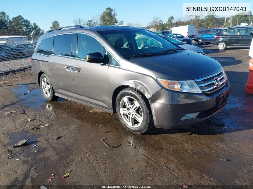 5FNRL5H9XCB147043 2012 Honda Odyssey Touring/Touring Elite