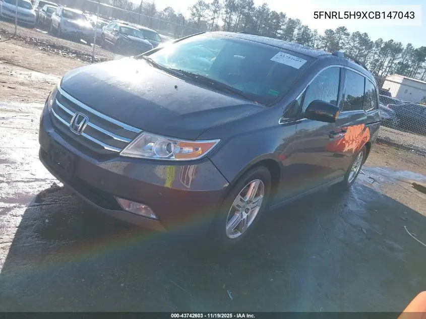 5FNRL5H9XCB147043 2012 Honda Odyssey Touring/Touring Elite
