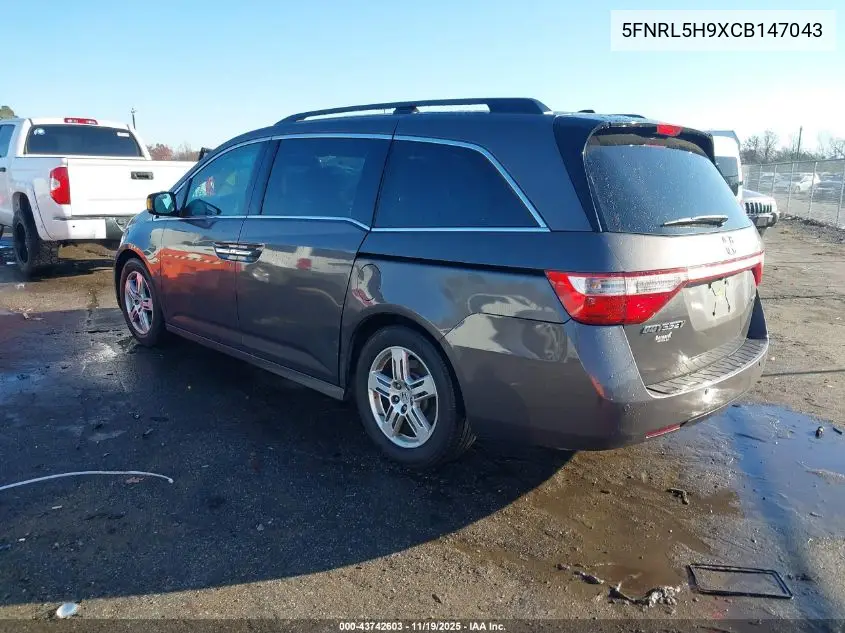 5FNRL5H9XCB147043 2012 Honda Odyssey Touring/Touring Elite