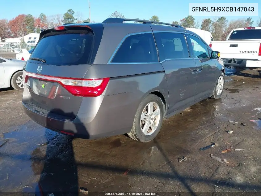 5FNRL5H9XCB147043 2012 Honda Odyssey Touring/Touring Elite