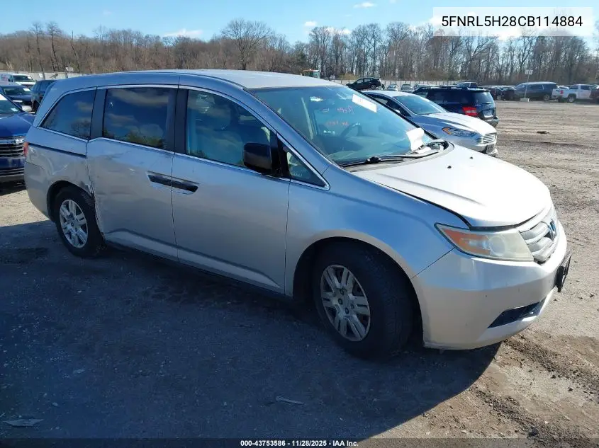 5FNRL5H28CB114884 2012 Honda Odyssey Lx