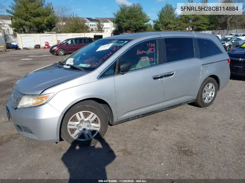 5FNRL5H28CB114884 2012 Honda Odyssey Lx
