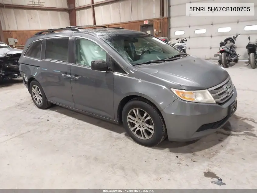 5FNRL5H67CB100705 2012 Honda Odyssey Ex-L
