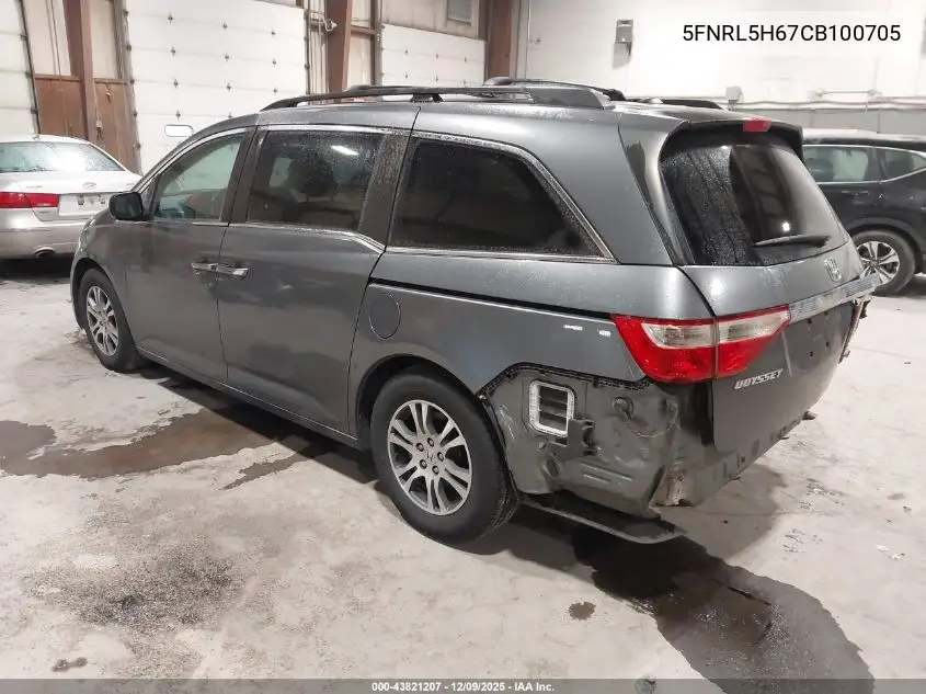 5FNRL5H67CB100705 2012 Honda Odyssey Ex-L