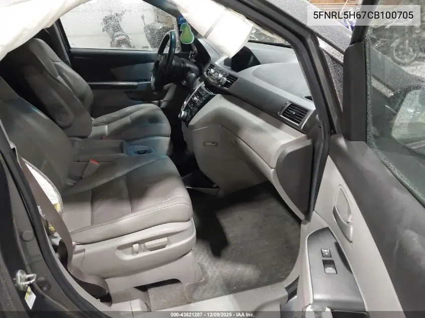 5FNRL5H67CB100705 2012 Honda Odyssey Ex-L