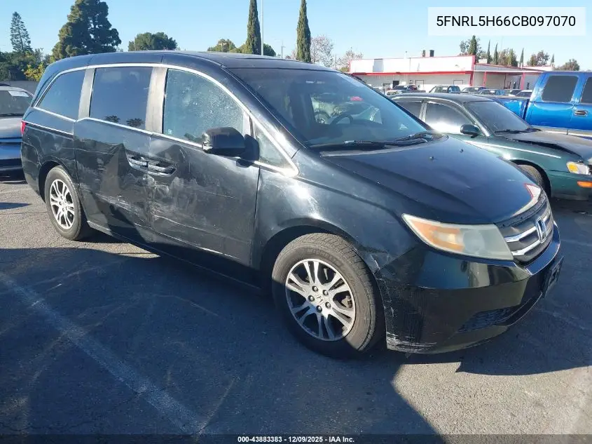 5FNRL5H66CB097070 2012 Honda Odyssey Ex-L