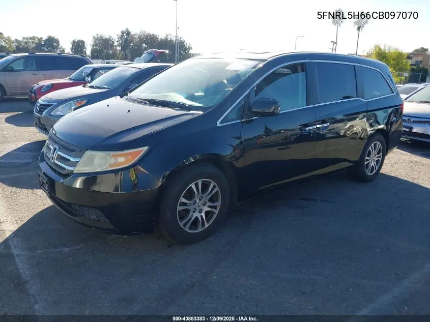 5FNRL5H66CB097070 2012 Honda Odyssey Ex-L