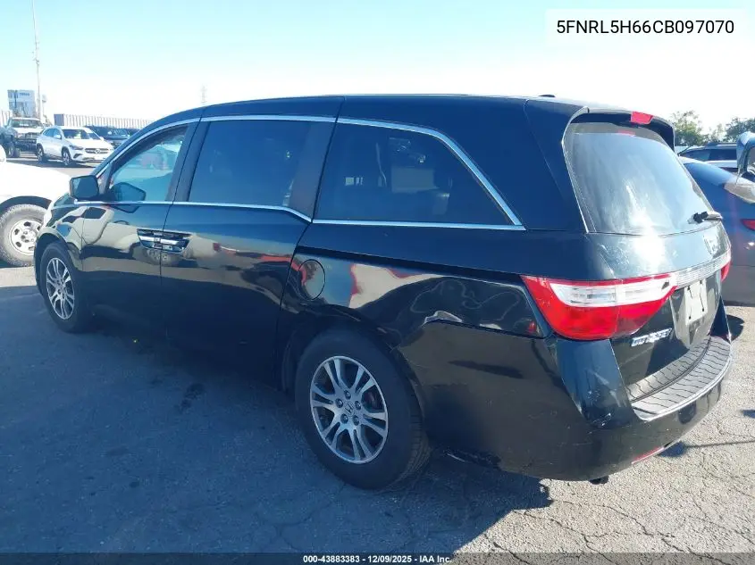 5FNRL5H66CB097070 2012 Honda Odyssey Ex-L