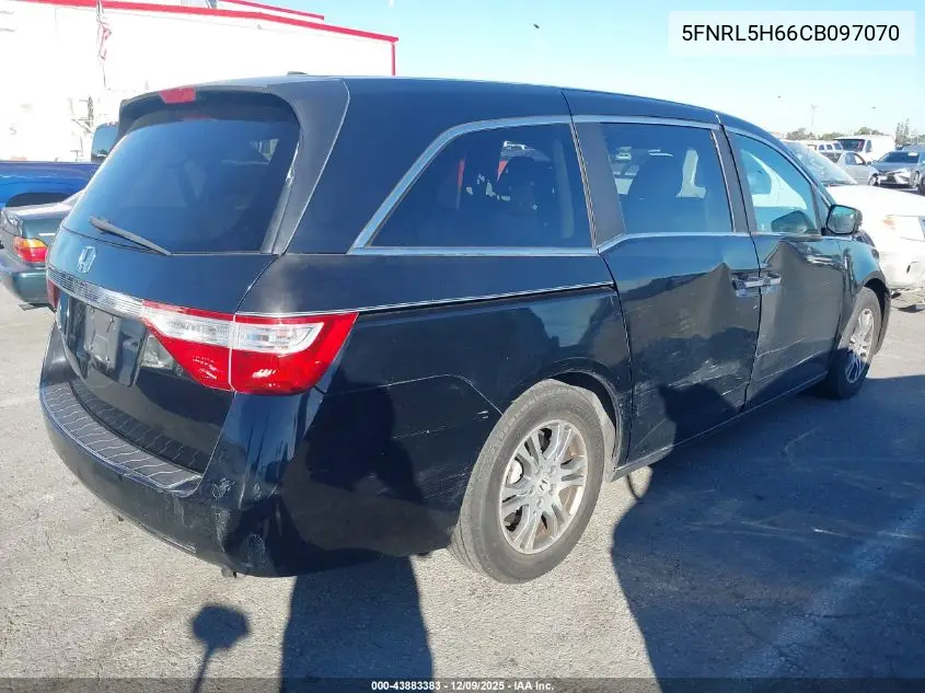 5FNRL5H66CB097070 2012 Honda Odyssey Ex-L