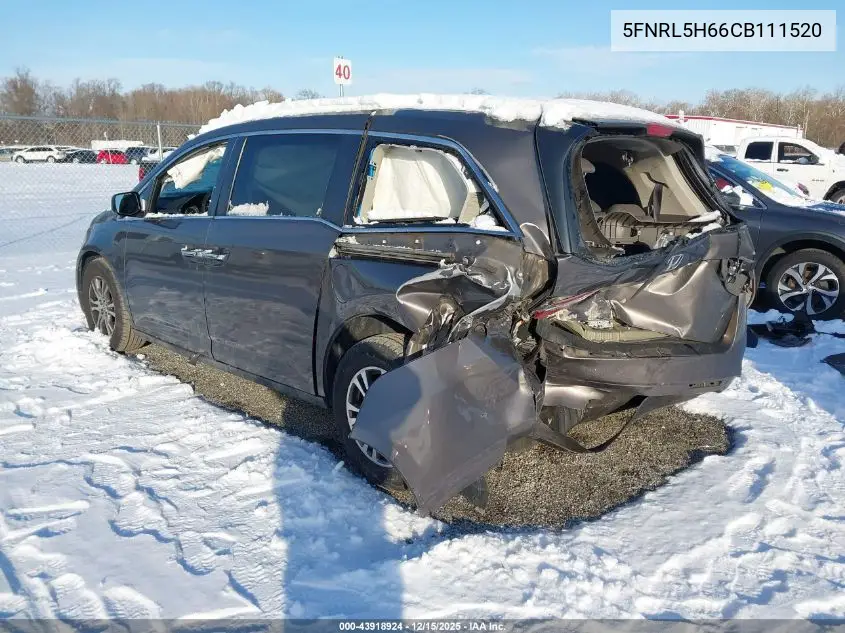 5FNRL5H66CB111520 2012 Honda Odyssey Ex-L